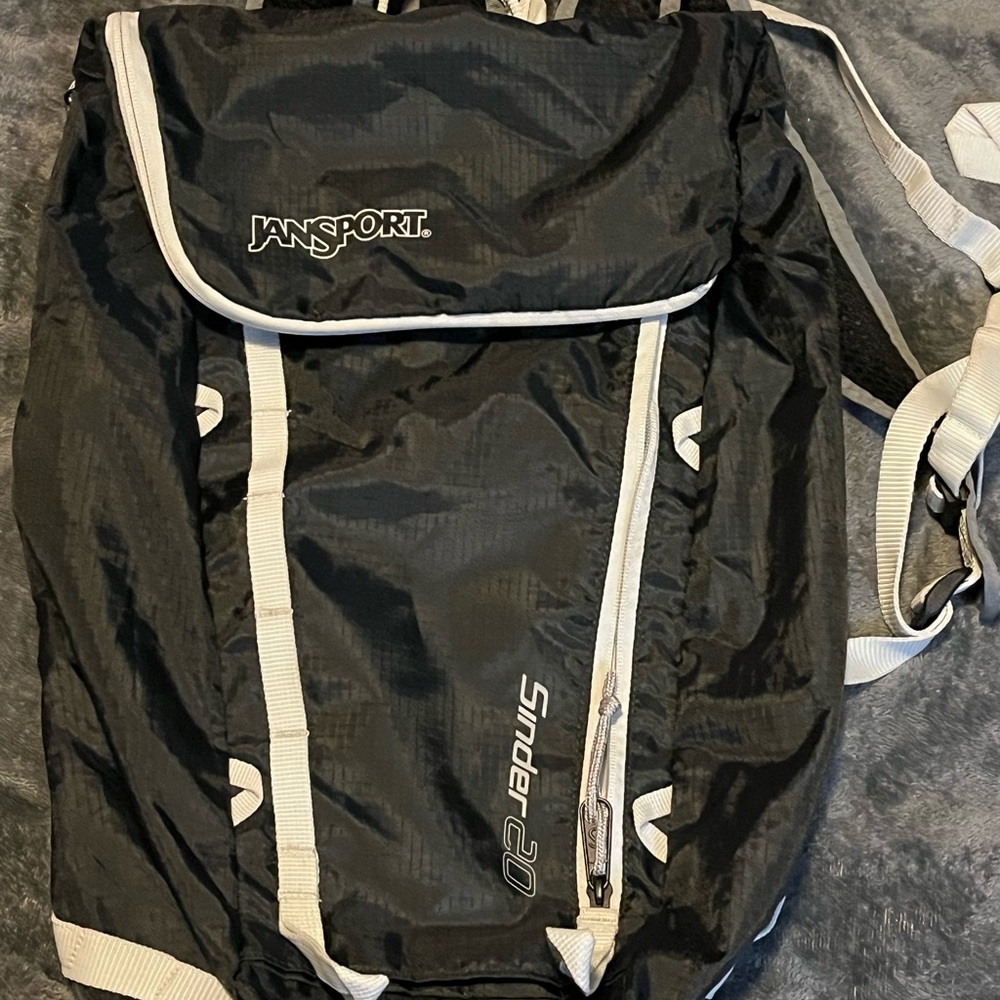 JanSport Black and White Classic Hiking Backpack